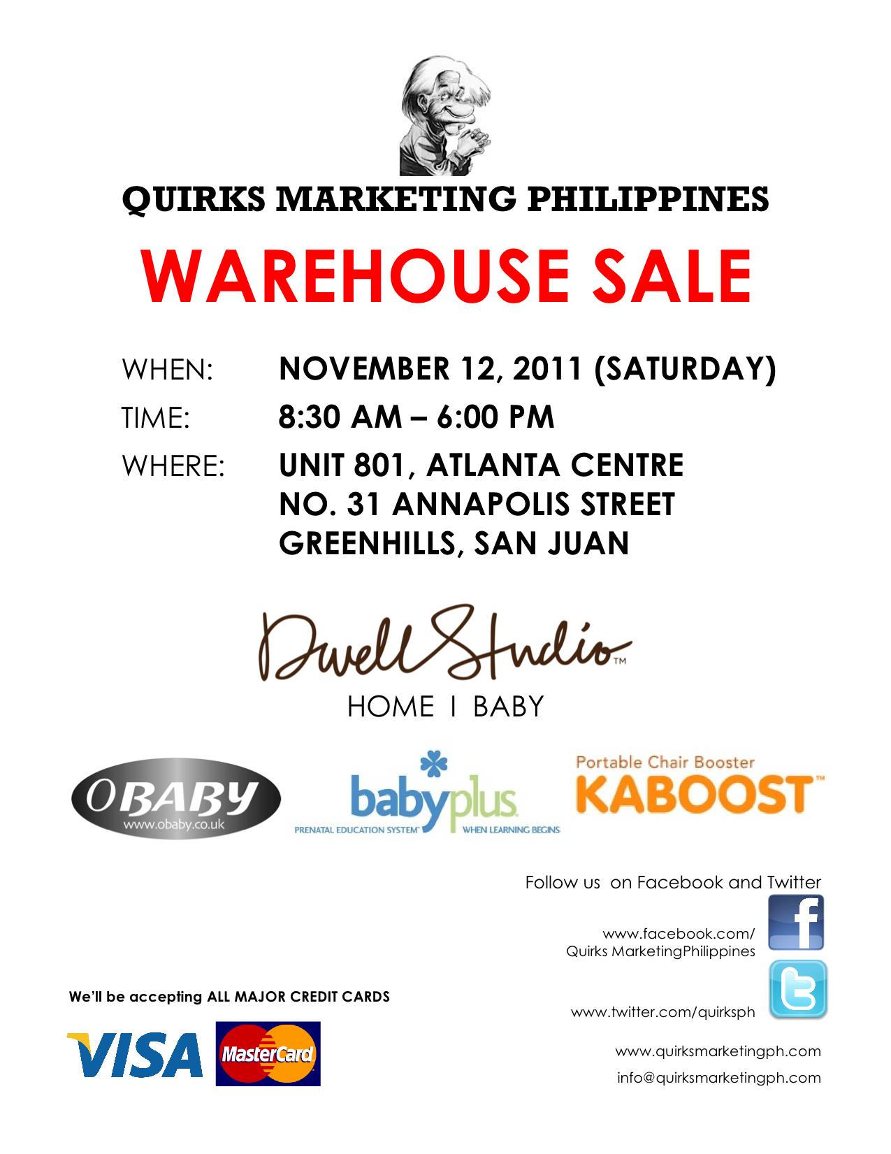 Quirks Warehouse Sale on Nov 12, 2011